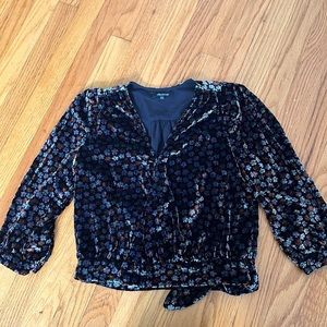 Madewell Floral Velvet Wrap Top